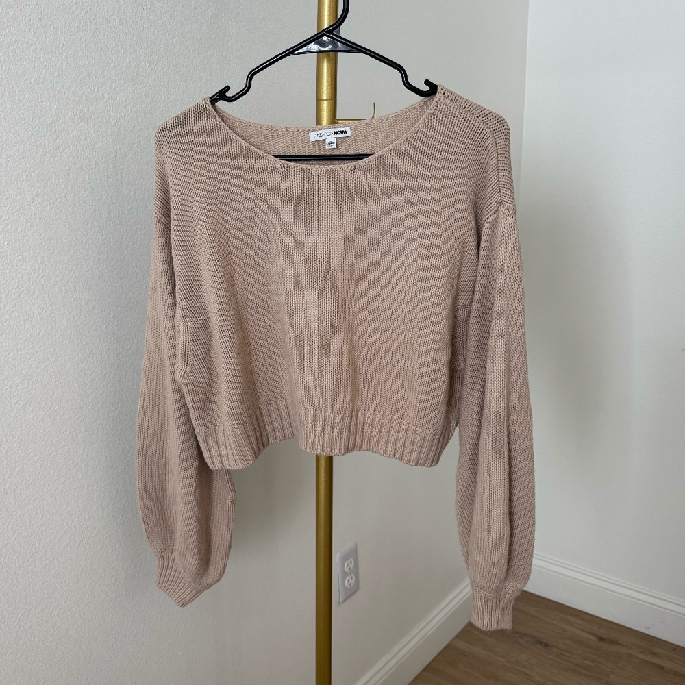Fashion Nova Tan Knit Sweater